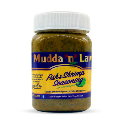 Mudda N Law Fish & Shrimp Seasoning with Extra Lime Juice, 12oz - Caribshopper