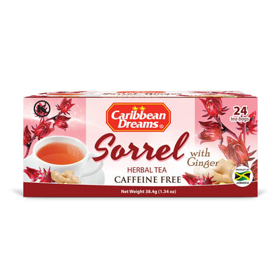 Caribbean Dreams Sorrel Ginger Tea, 24 teabags (Single & 2 Pack) - Caribshopper