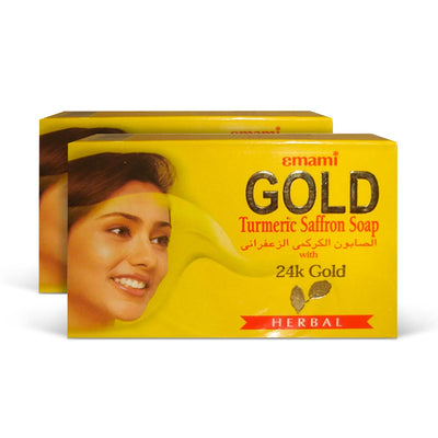 Emami Gold Turmeric Saffron Soap 100g (2 Pack) - Caribshopper