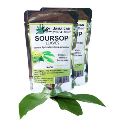 Jamaican Herbs & Spices Dried Organic Soursop Leaves, Graviola, 10.5g (2 Pack) - Caribshopper
