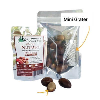 Jamaican Herbs & Spices Jamaican Nutmeg & Mini Grater - Caribshopper