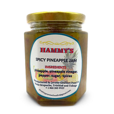 Javette Gourmet Hammy's Spicy Pineapple Jam, 250ml - Caribshopper