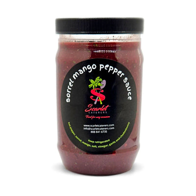Scarlet Caterers Sorrel Mango Pepper Sauce, 16oz - Caribshopper