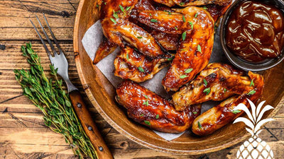 Eaton’s Jamaica Rum Barbecue Chicken Wings with Mango Chutney Dipping Sauce