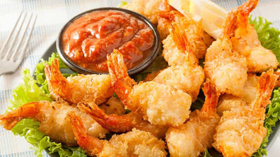 Jerk Tomato Ketchup Coconut Shrimp with Hot ‘N Sweet Papaya Sauce