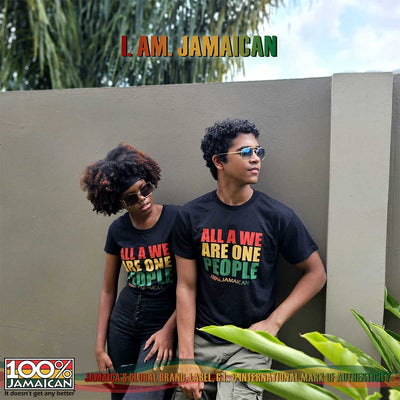 100% Jamaican All A We Are One People T-Shirt - Men's - Caribshopper