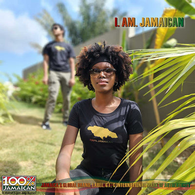 100% Jamaican Gold Island T-shirt - Women's - Caribshopper