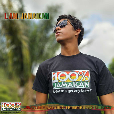100% Jamaican Logo T-Shirt - Men's - Caribshopper