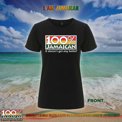 100% Jamaican Logo T-Shirt - Women's - Caribshopper