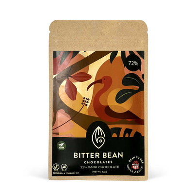 Bitter Bean 72% Dark Chocolate, 50g - Caribshopper
