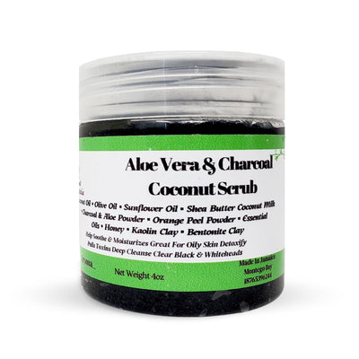 Blissfull Aroma By Daelexia Aloe Vera & Charcoal Coconut Scrub, 4oz - Caribshopper