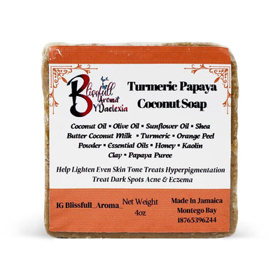 Blissfull Aroma By Daelexia Turmeric Papaya Coconut Bar Soap, 4oz - Caribshopper