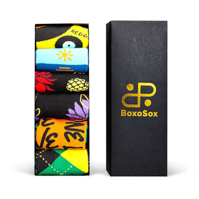 BoxoSox Irie Steppings Collection – Bring Jamaica Home for the Holidays! – 6 Pairs - Caribshopper