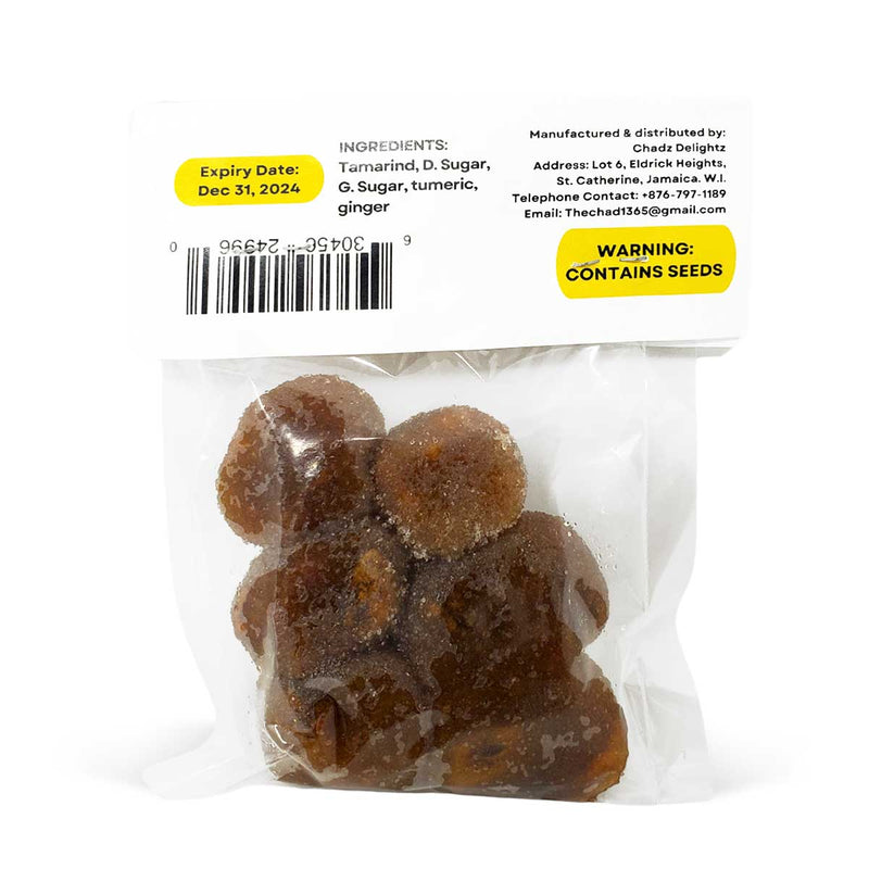 Chadz Dilightz Jamaican Tamarind Balls Tumeric & Ginger Flavour, 2.3oz (3 Pack) - Caribshopper