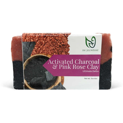 De Jeunesse Activated Charcoal and Rose Clay Cleansing Bar, 5oz - Caribshopper