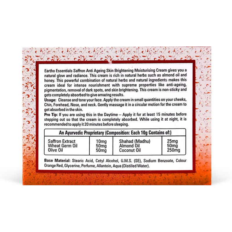 Eartho Essentials Saffron Moisturizing Cream, 50g - Caribshopper
