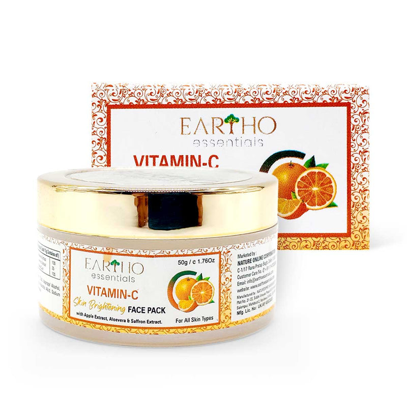 Eartho Essentials Vitamin C Skin Brightening Face Pack, 50g - Caribshopper