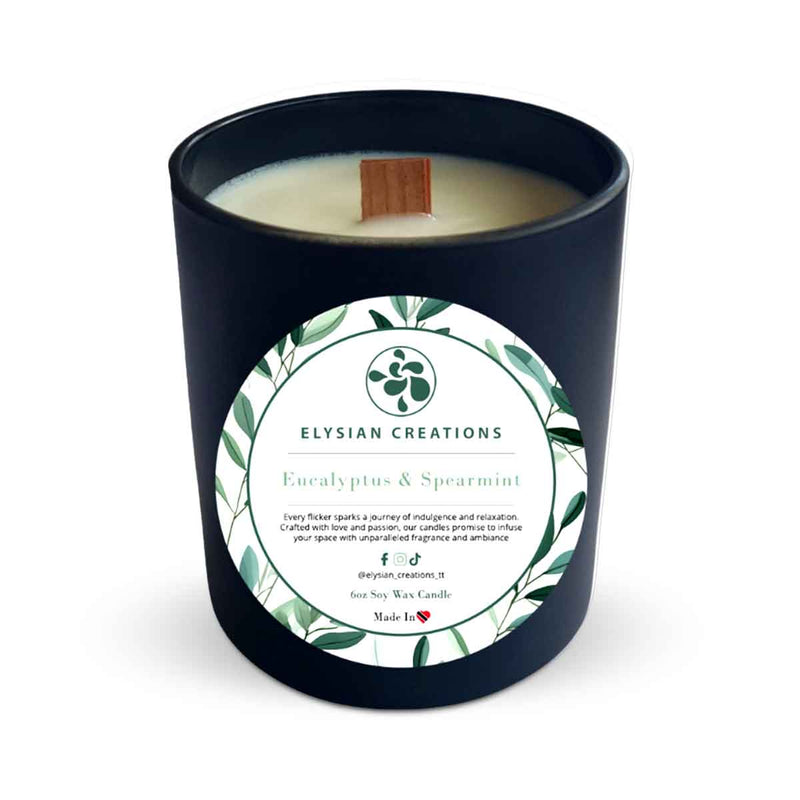 Elysian Creations Eucalyptus & Spearmint Scented Candle - Caribshopper