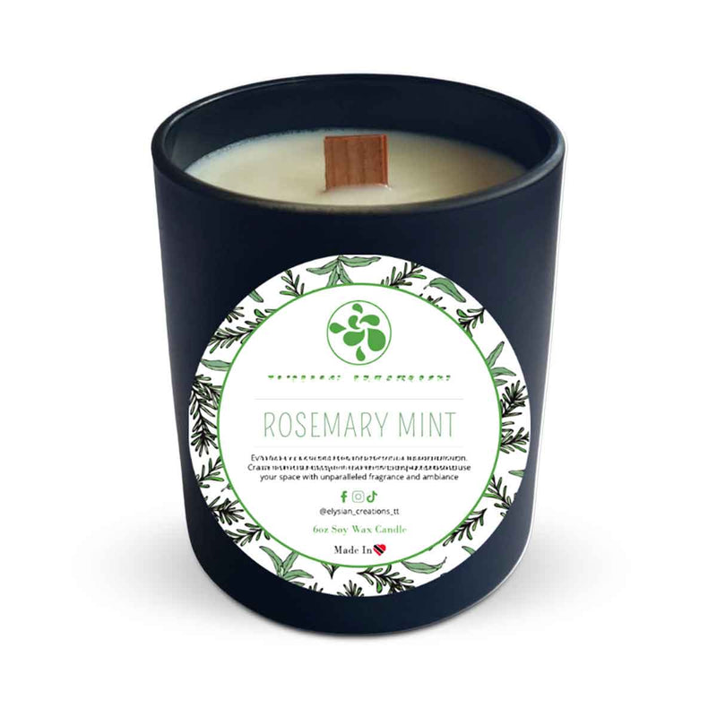 Elysian Creations Rosemary Mint Scented Candle - Caribshopper