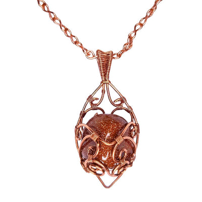Endoja's Jewellery Goldstone Chain & Pendant - Caribshopper