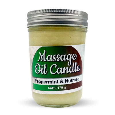 Erythan Enterprises Peppermint & Nutmeg Massage Oil Candle, 6oz - Caribshopper