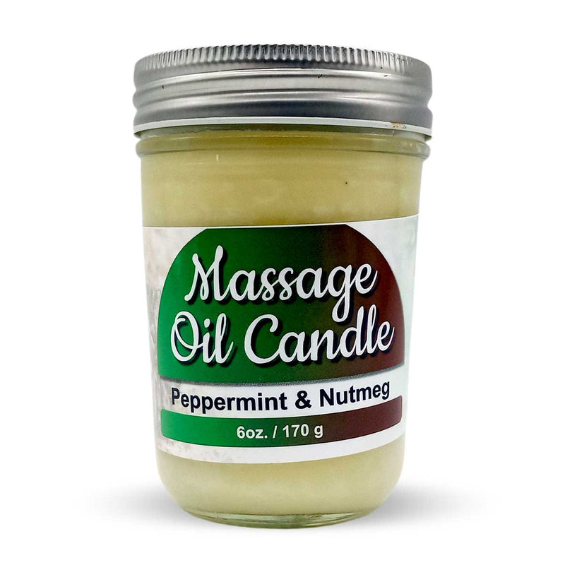 Erythan Enterprises Peppermint & Nutmeg Massage Oil Candle, 6oz - Caribshopper