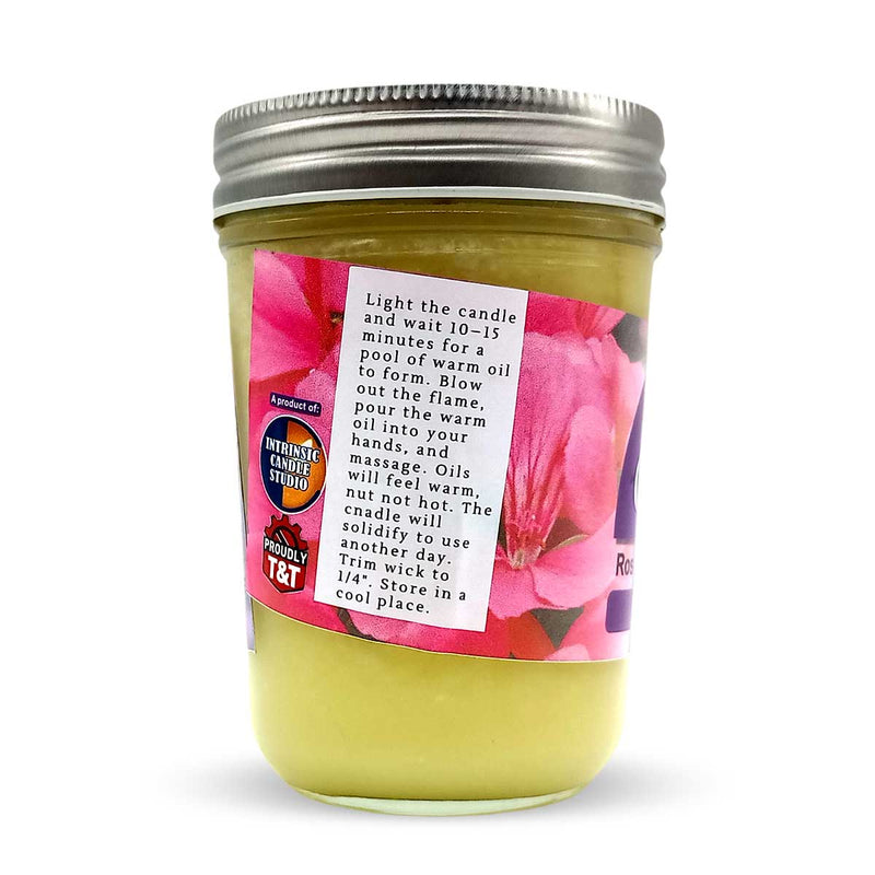 Erythan Enterprises Rose Geranium & Lavender Massage Oil Candle, 6oz - Caribshopper