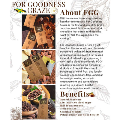 Forgoodnessgraze 70% Dark Chocolate Sweetened With Monk Fruit, 45g - Caribshopper