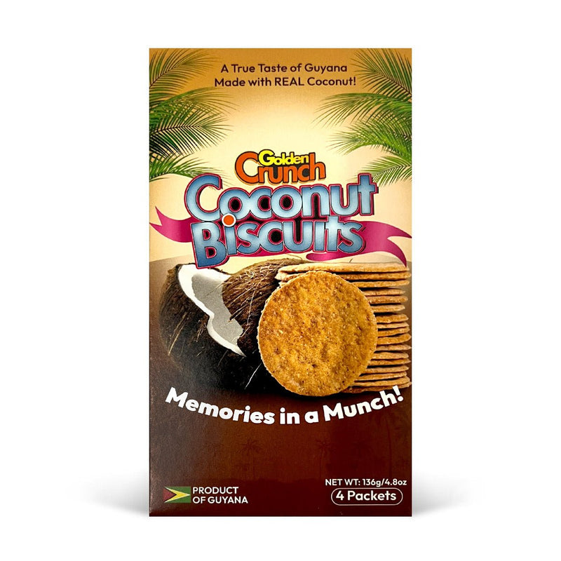 Golden Crunch Coconut Grove Coconut Biscuits Family Size, 136g - Caribshopper