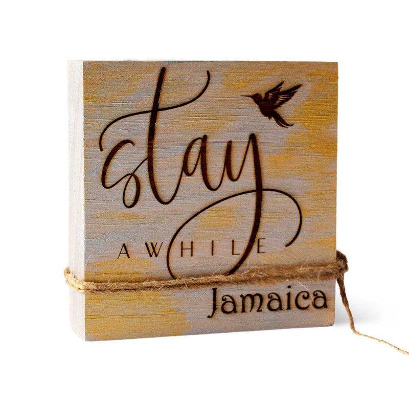 JA Dezines Stay awhile in Jamaica Engraved Wood Creations - Caribshopper