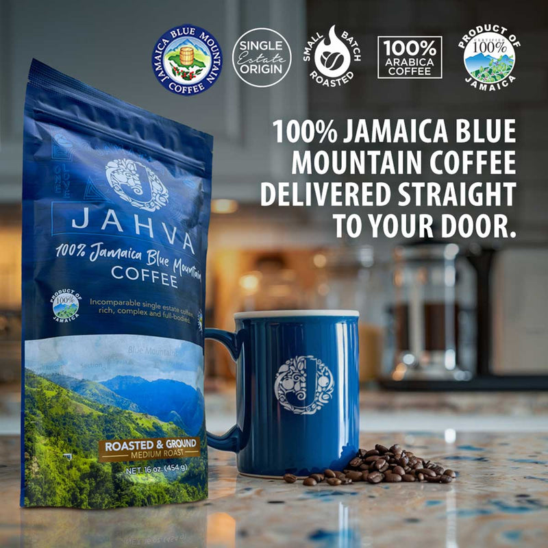 Jahva Coffee 100% Jamaican Blue Mountain Coffee, 16oz - Caribshopper