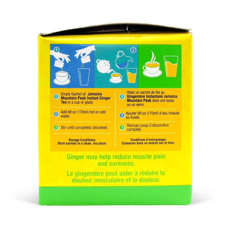 Jamaica Mountain Peak Instant Ginger Tea, Sweetened (10 sachets) - Caribshopper