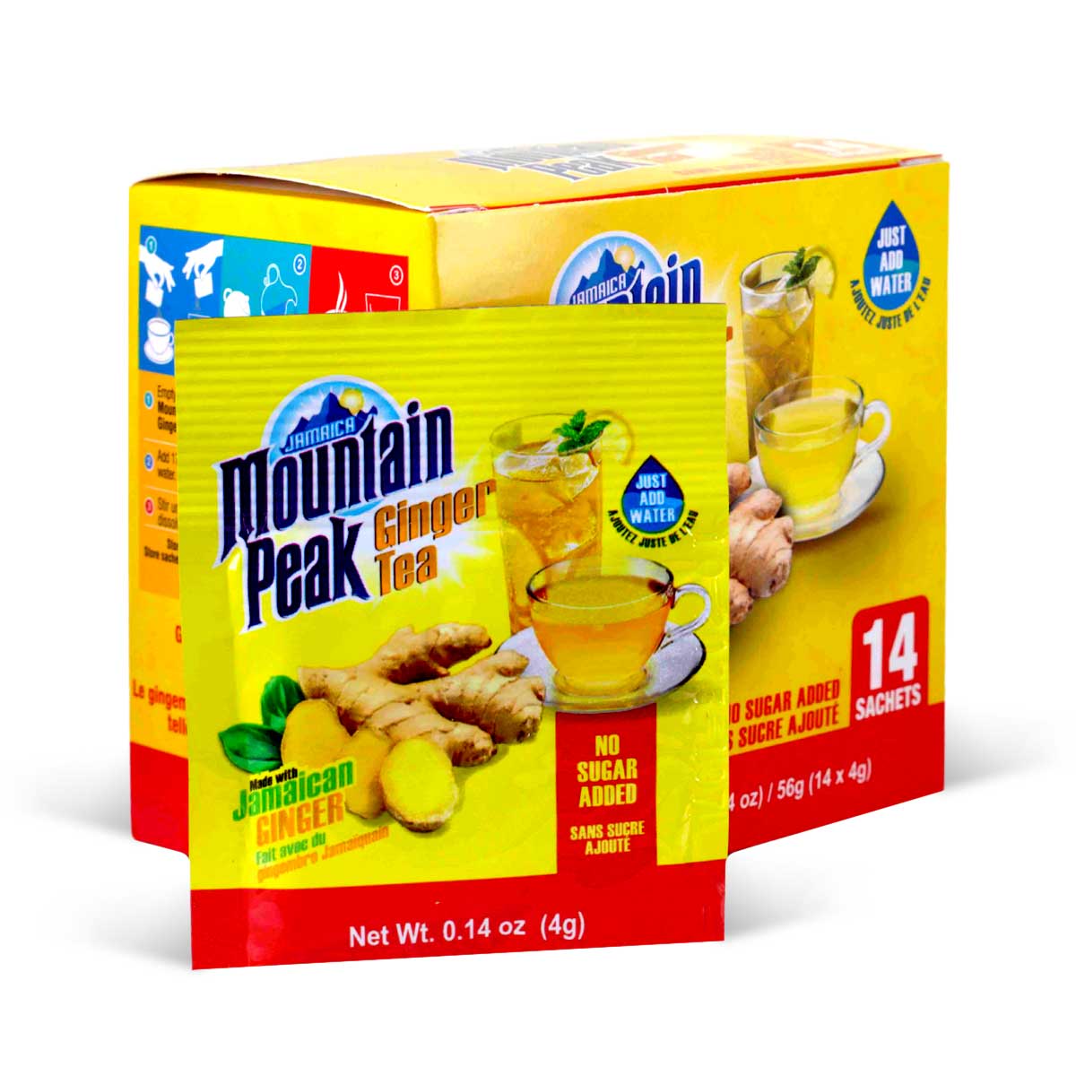 Jamaica Mountain Peak Instant Ginger Turmeric Tea Immunity Boost ...