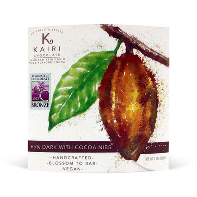 Kairi Chocolate 65% Dark With Cocoa Nibs, 32g - Caribshopper