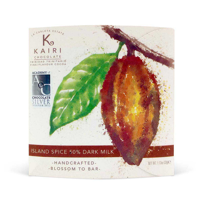 Kairi Chocolate Island Spice 50% Dark Milk Chocolate, 32g - Caribshopper