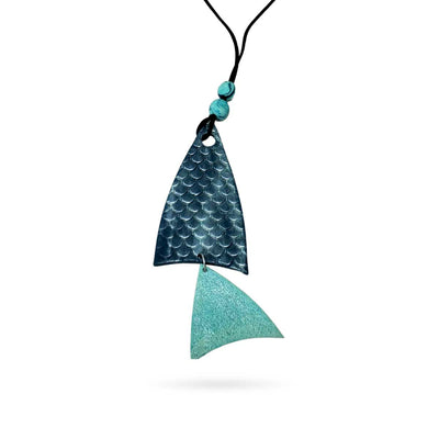 La Tige Fishy Fish Emerald Green Necklace With Black Suede Cord - Caribshopper