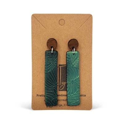 La Tige Jungle Glow Long Rectangle Dangle Earrings - Caribshopper