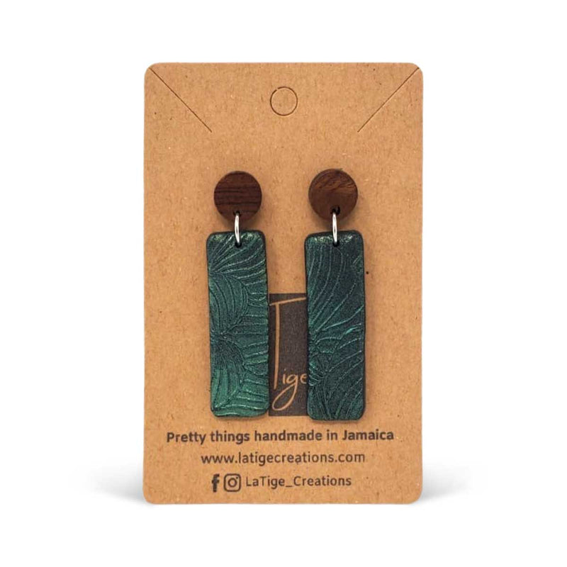 La Tige Jungle Glow Medium Rectangle Dangle Earrings - Caribshopper