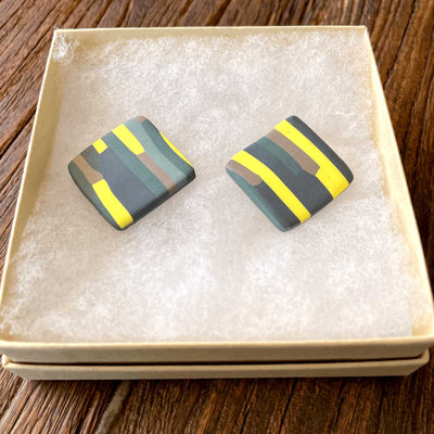 La Tige Lollygag Square Studs Earrings - Caribshopper