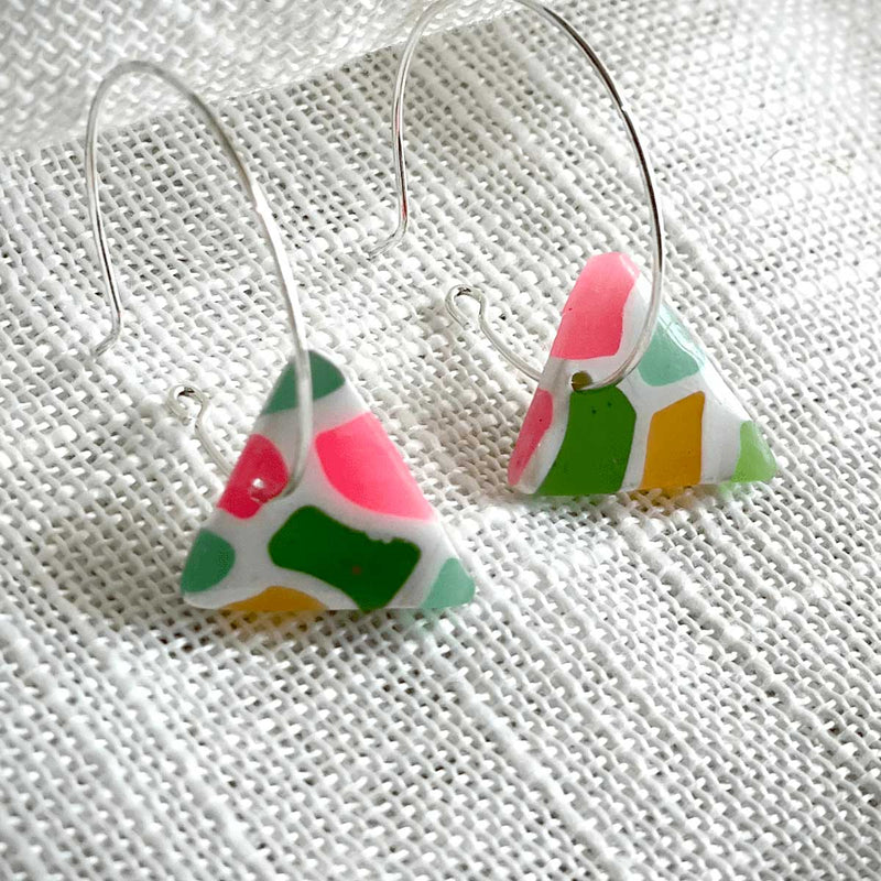 La Tige Prism Mini Triangles on Hoops Earrings - Caribshopper