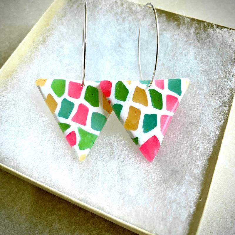 La Tige Prism Mini Triangles on Hoops Earrings - Caribshopper