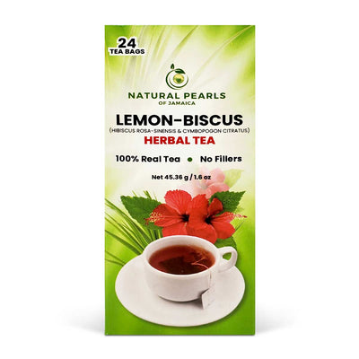 Natural Pearls of Jamaica Lemon - Biscus Teabag, 1.6oz - Caribshopper