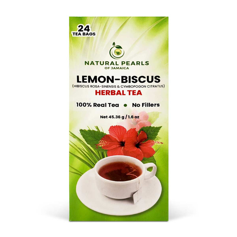 Natural Pearls of Jamaica Lemon - Biscus Teabag, 1.6oz - Caribshopper