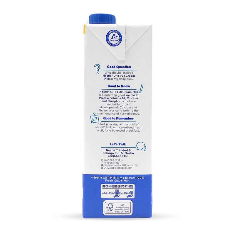 Nestle 100% Local Fresh Full Cream Milk, 1L (3 Pack) - Caribshopper