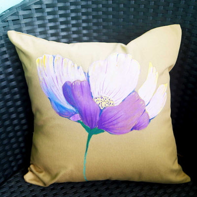 Pilgrim Hand - Painted Poppy Cushion on Cotton Twill - Caribshopper