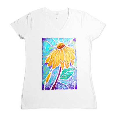 Pilgrim Handpainted Sunflower V - Neck T - Shirt - Caribshopper