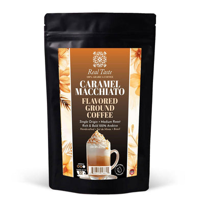 Real Taste Caramel Macchiato Flavored Ground Coffee, 8oz - Caribshopper