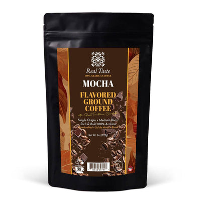 Real Taste Mocha Flavored Ground Coffee, 8oz - Caribshopper