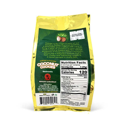 Reggae Carmella Jamaican Golden Coconut Cookies, 100g - Caribshopper