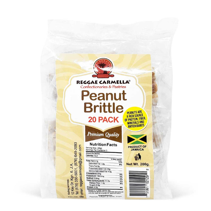 Reggae Carmella Peanut Brittle, 200g (20 Pack) - Caribshopper